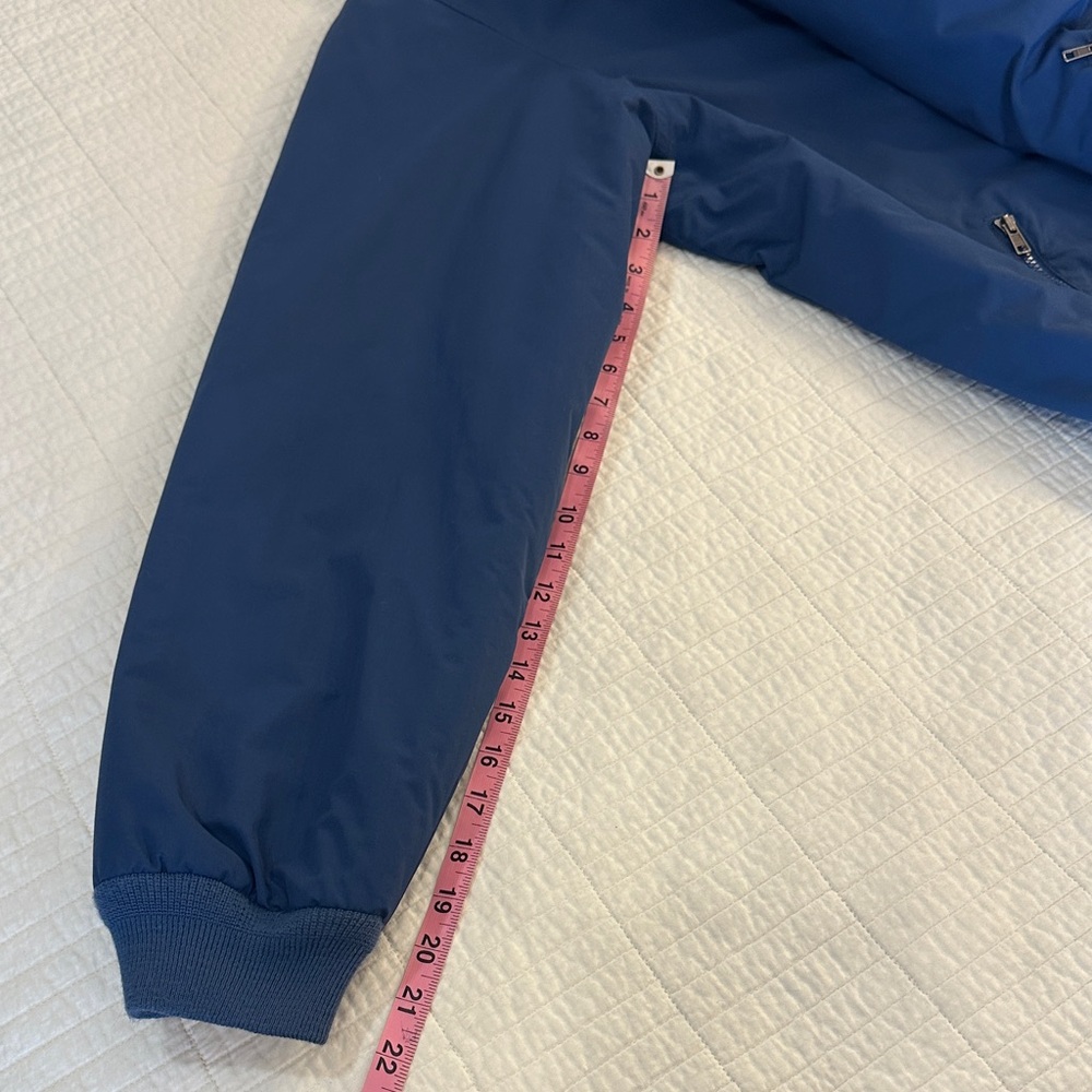 L.L.Bean Warm Up Jacket Fleece Lined Nylon Windbreaker Blue XLT - Picture 8 of 9